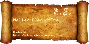 Maller Eleonóra névjegykártya